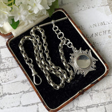 Carica l'immagine nel visualizzatore di Gallery, Victorian Silver Belcher Watch Chain & Cross Pattée Fob
