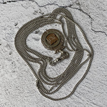 Cargar imagen en el visor de la galería, Edwardian 58” Long Guard Chain Silver Necklace & Swivel Dog Clip. Antique Art Deco Sterling Silver Curb Chain Sautoir Necklace, Muff Chain