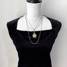 Cargar imagen en el visor de la galería, Edwardian 58” Long Guard Chain Silver Necklace & Swivel Dog Clip. Antique Art Deco Sterling Silver Curb Chain Sautoir Necklace, Muff Chain