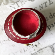 Cargar imagen en el visor de la galería, Antique English Silver Wide Band Buckle Ring, 1901 Hallmarks. Victorian Sterling Silver Unisex Ring. Chunky D-Band Ring, Size UK P-1/2, US 8