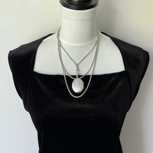 Cargar imagen en el visor de la galería, Victorian Silver 58” Long Guard Chain Necklace. Antique Curb Link Wheat Chain Sautoir Necklace. Sterling Silver Muff/Pocket Watch Chain