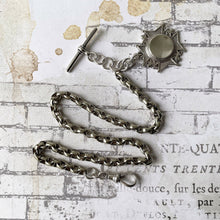 Carica l'immagine nel visualizzatore di Gallery, Victorian Silver Belcher Watch Chain & Cross Pattée Fob