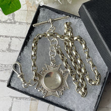 Carica l'immagine nel visualizzatore di Gallery, Victorian Silver Belcher Watch Chain & Cross Pattée Fob