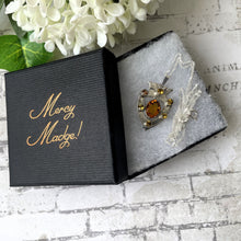 Cargar imagen en el visor de la galería, Antique Victorian Silver Crowned Heart Citrine Pendant. Antique Luckenbooth Pendant Necklace. Scottish Cairngorm Sterling Silver Pendant.
