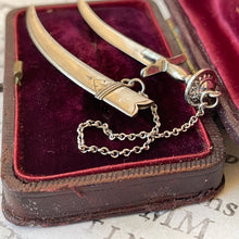 Cargar imagen en el visor de la galería, Victorian Silver Miniature Sword & Scabbard Toothpick. Antique Sterling Silver Novelty Toothpick. Victorian Silver Chatelaine Pendant