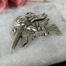 Load image into Gallery viewer, Vintage William Spratling 980 Silver Hummingbird Brooch. 1930s Retro Figural Fantasy Bird Lapel Pin. Designer Silver Jewelry, Taxco Mexico
