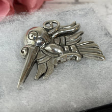 Cargar imagen en el visor de la galería, Vintage William Spratling 980 Silver Hummingbird Brooch. 1930s Retro Figural Fantasy Bird Lapel Pin. Designer Silver Jewelry, Taxco Mexico