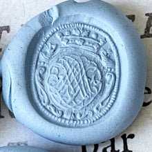 Load image into Gallery viewer, Antique 18th Century 3-Sided Swivel Wax Seal, Coat of Arms, Baron Johan Löwen of Sweden (1697-1775)
