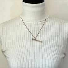 Lade das Bild in den Galerie-Viewer, Antique Victorian 9ct Gold Amethyst Toothpick Pendant. Solid Gold Engraved Fancy Toothpick Necklace Pendant. Retractable 9ct Gold Toothpick