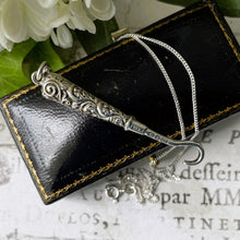 Charger l'image dans la galerie, Victorian Miniature Silver Button Hook Pendant. Antique English Sterling Silver Chatelaine Accessory. Silver Novelty Pendant Necklace.