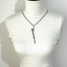 Cargar imagen en el visor de la galería, Victorian Engraved Sterling Silver Sliding Pencil Pendant With Citrine Seal. Antique Solid Silver Retracting/Telescopic Mechanical Pencil