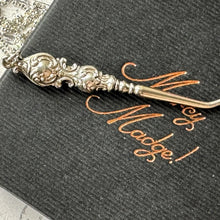 Charger l'image dans la galerie, Antique Edwardian Sterling Silver Hook Pendant & Long Chain. Edwardian/Art Nouveau Glove Button Hook Chatelaine Pendant, Hallmarked 1909