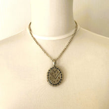 Cargar imagen en el visor de la galería, Antique Victorian Sterling Silver Locket Pendant. Aesthetic Engraved Ivy & Stars Medium Size Oval Locket. Victorian Love Token Locket