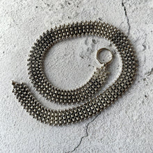 Cargar imagen en el visor de la galería, Victorian Sterling Silver Book Chain Necklace. Antique Aesthetic Era Silver Star Collar Necklace. Victorian Bookchain For Lockets/Pendants