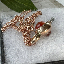 Lade das Bild in den Galerie-Viewer, Georgian 18ct Gold Carnelian Swivel Watch Key Pendant. Antique Scottish Agate Fob Pendant Charm. 18ct Rose Gold Pocket Watch Winder Key
