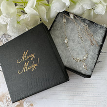 Cargar imagen en el visor de la galería, Antique Art Deco Rock Crystal Quartz Silver Necklace. Sterling Silver Y- Drop Gemset Chain Necklace. Vintage Art Deco Collar/Choker Necklace