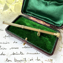 Cargar imagen en el visor de la galería, Victorian 15ct Gold Mordan & Sampson Propelling Pencil Pendant. Antique Yellow Gold Mechanical/Telescopic/Sliding Pencil Chatelaine Pendant