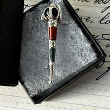 Lade das Bild in den Galerie-Viewer, Antique Victorian Scottish Agate, Amethyst Sword Brooch