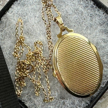 Cargar imagen en el visor de la galería, Vintage 14ct Rolled Gold Ruby Crystal Engraved Rose Locket On Original Chain. Edwardian Style Pendant Necklace. Kordes Lichtenfels, Germany