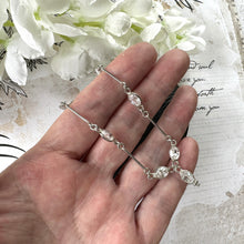 Cargar imagen en el visor de la galería, Antique Art Deco Rock Crystal Quartz Silver Necklace. Sterling Silver Y- Drop Gemset Chain Necklace. Vintage Art Deco Collar/Choker Necklace