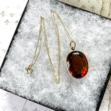 Cargar imagen en el visor de la galería, Antique Victorian 15ct Gold Scottish Citrine Pendant. 20.60ct Oval Cut Golden Brown Citrine Solitaire Pendant. Scottish Cairngorm Pendant