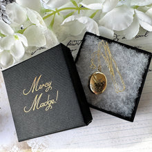 Cargar imagen en el visor de la galería, Antique Victorian Aesthetic 9ct Gold Engraved Swallow Locket Necklace. Small Oval Rose Gold Love Token Locket Pendant, Optional Chain.