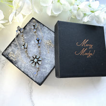 Cargar imagen en el visor de la galería, Vintage Indian Moonstone Sterling Silver Necklace. Art Nouveau Style Natural Moonstone Lavalier Pendant Necklace. Blue Moonstone Necklace