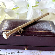 Cargar imagen en el visor de la galería, Victorian 15ct Gold Mordan & Sampson Propelling Pencil Pendant. Antique Yellow Gold Mechanical/Telescopic/Sliding Pencil Chatelaine Pendant