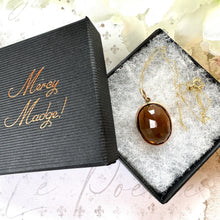 Cargar imagen en el visor de la galería, Antique Victorian 15ct Gold Scottish Citrine Pendant. 20.60ct Oval Cut Golden Brown Citrine Solitaire Pendant. Scottish Cairngorm Pendant