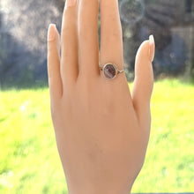 Cargar imagen en el visor de la galería, Vintage 9ct Gold Scottish Agate Ring. Delicate Antique Style Bezel Set Cabochon Ring. Brown Agate Neoclassical Ring, Size UK P, US 7-1/2