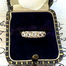 Cargar imagen en el visor de la galería, Antique White Zircon 9ct Gold Half Hoop Ring