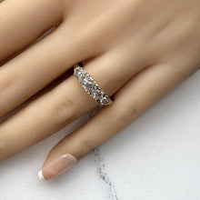 Cargar imagen en el visor de la galería, Antique White Zircon 9ct Gold Half Hoop Ring