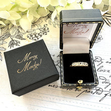 Cargar imagen en el visor de la galería, Antique White Zircon 9ct Gold Half Hoop Ring