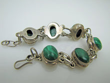 Charger l'image dans la galerie, Vintage Silver Malachite Bracelet, Taxco, Mexico. - MercyMadge
