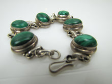 Charger l'image dans la galerie, Vintage Silver Malachite Bracelet, Taxco, Mexico. - MercyMadge