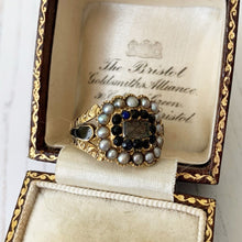 Charger l'image dans la galerie, Victorian Sapphire & Pearl 18ct Gold Mourning Ring, 1851