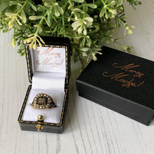 Charger l'image dans la galerie, Victorian Sapphire & Pearl 18ct Gold Mourning Ring, Engraved1851