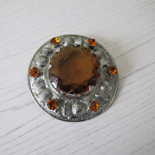 Cargar imagen en el visor de la galería, Massive Scottish Citrine & Thistle Celtic Brooch. - MercyMadge