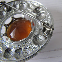Cargar imagen en el visor de la galería, Massive Scottish Citrine & Thistle Celtic Brooch. - MercyMadge