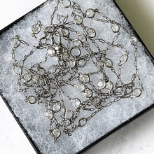 Load image into Gallery viewer, Victorian Silver &amp; Crystal 60&quot; Long Guard Muff Chain
