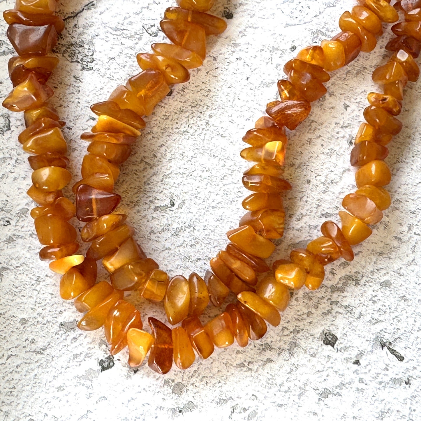 Vintage Natural Butterscotch Baltic Amber Nugget 27" Long Necklace With Barrel Clasp