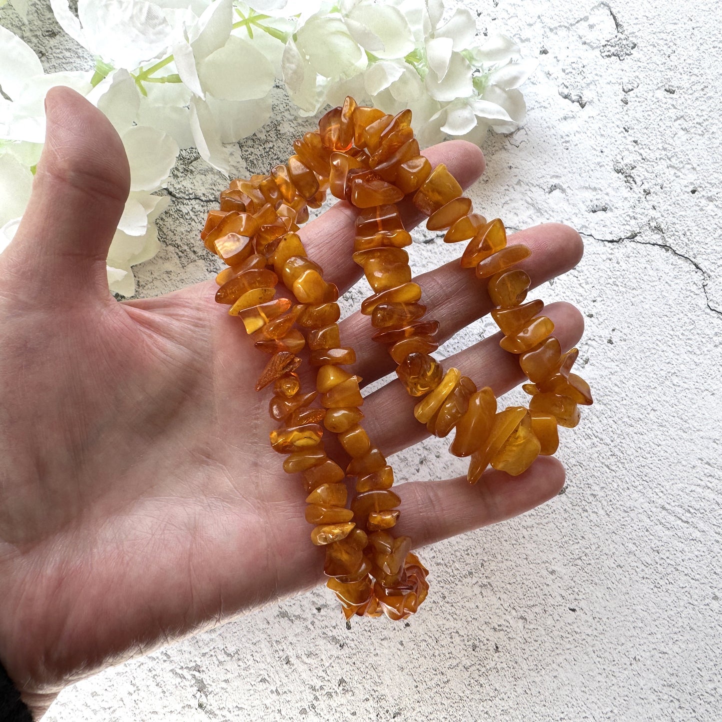 Vintage Natural Butterscotch Baltic Amber Nugget 27" Long Necklace With Barrel Clasp