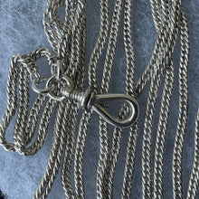Carica l&#39;immagine nel visualizzatore di Gallery, Georgian Sterling Silver Muff Chain With Threaded Screw Swivel Clip
