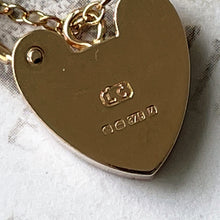 Cargar imagen en el visor de la galería, Vintage 9ct Rose Gold Curb Link Bracelet With Heart Padlock Clasp
