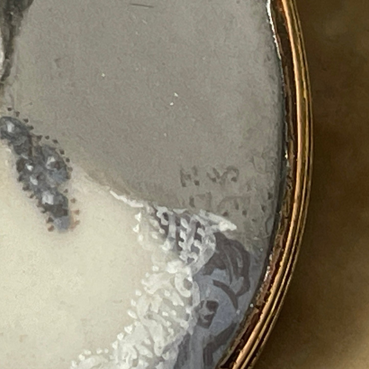 Georgian Signed Portrait Miniature Gilt Locket Pendant, 1767