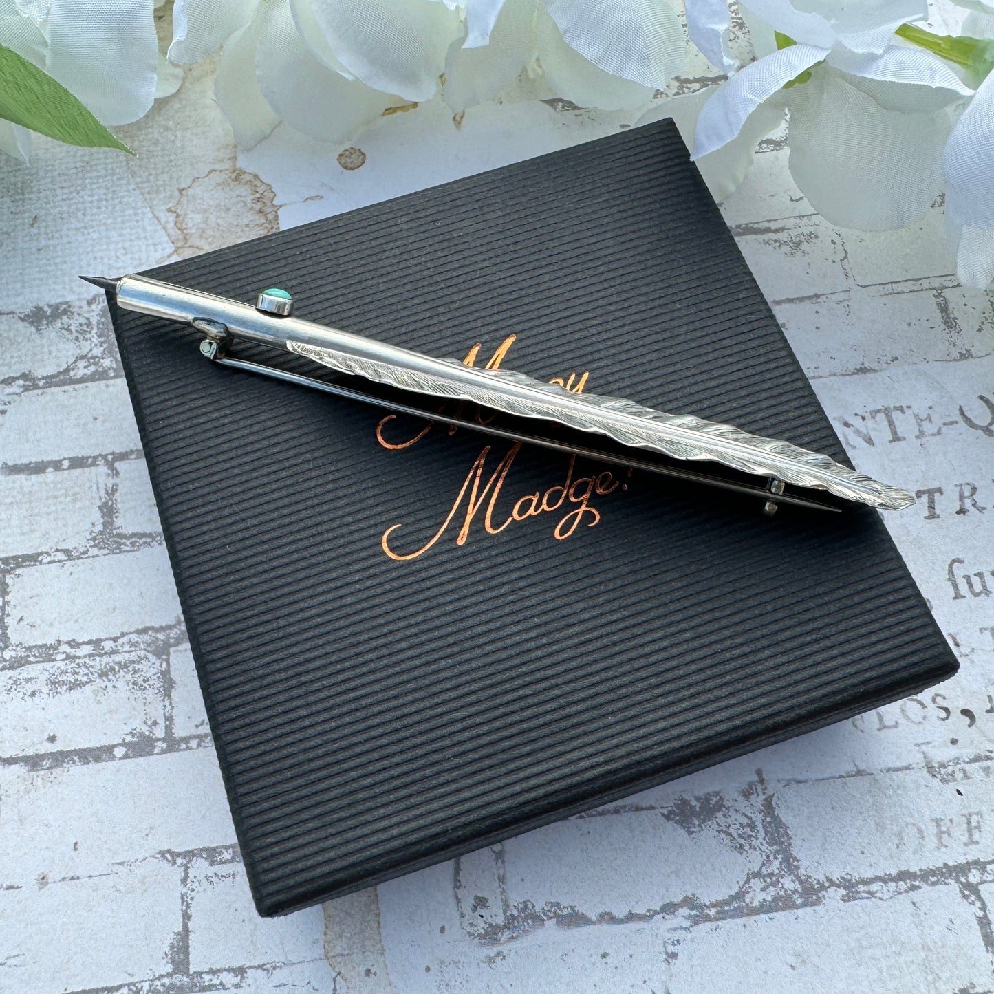 Victorian Silver Quill Pen Novelty Mechanical Pencil Brooch By Sampson & Mordan