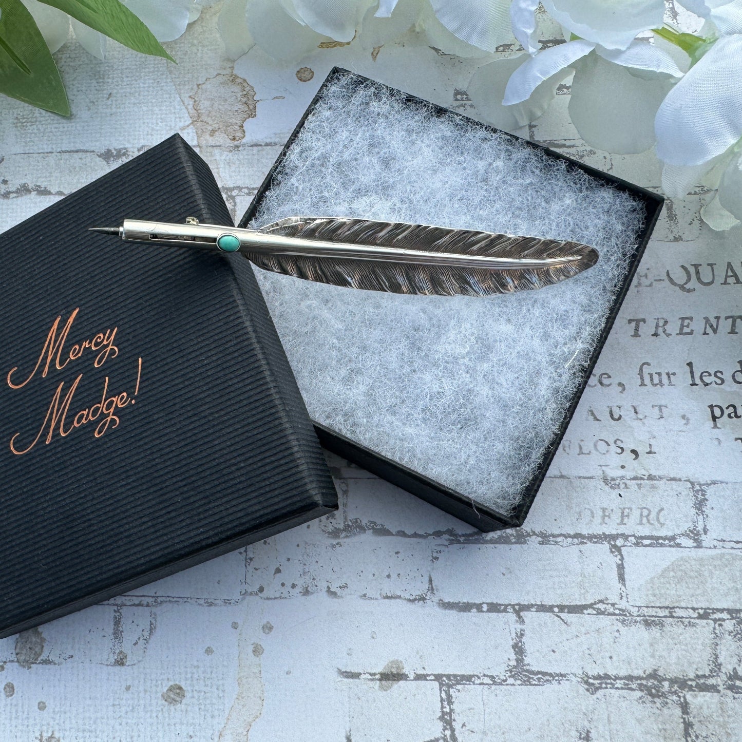 Victorian Silver Quill Pen Novelty Mechanical Pencil Brooch By Sampson & Mordan