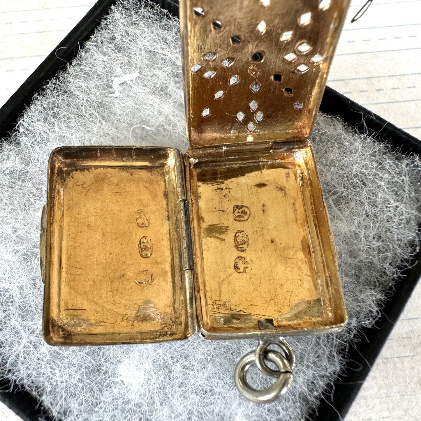 Antique Georgian Silver Vinaigrette Pendant, John Bettridge, Dated 1830