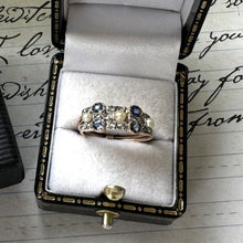 Carica l&#39;immagine nel visualizzatore di Gallery, Antique Victorian 15ct Gold Diamond, Sapphire &amp; Pearl Harem Ring
