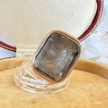 Load image into Gallery viewer, Antique 18ct Gold Superb Citrine Roman Intaglio Seal Fob Of Mars
